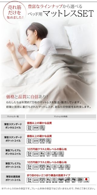 スーパSALE10倍＆4時間限定10％OFF ベッド ベット マットレス付き 収納 収納付 収納ベッド 跳ね上げ 跳ね上げ式 跳ね上げベッド ガス圧 ガス圧式 日本製 国産 お客様組立 薄型スタンダードボンネルコイルマットレス付 横開 セミシングル 深さラージ