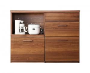 スーパSALE10倍＆4時間限定10％OFF キッチン収納 日本製完成品 天然木調ワイドキッチンカウンター レンジ台＋引き出し 120cm