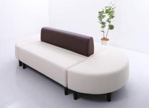 スーパSALE10倍＆4時間限定10％OFF スタンダードソファ デザインソファ 空間に合わせて色と形を選ぶレザーカバーリング待合ロビーソファ ソファ4点セット 半円×2+背あり+背なし 2P×4