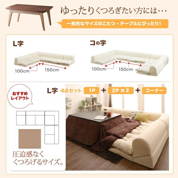スーパSALE10倍＆4時間限定10％OFF フロアソファ ふわふわなめらかマイクロファイバーフロアコーナーソファ ソファ4点セット L字 2P×3+コーナー