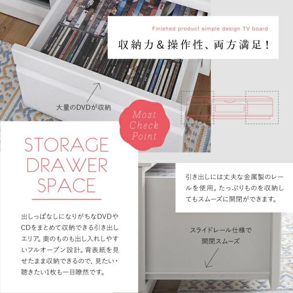 スーパSALE10倍＆4時間限定10％OFF テレビ台 90cm 完成品 テレビボード ローボード 収納 TV台 TVボード 配線 ホワイト 白 32インチ 24インチ 19インチ 32型 24型 19型 おしゃれ かわいい