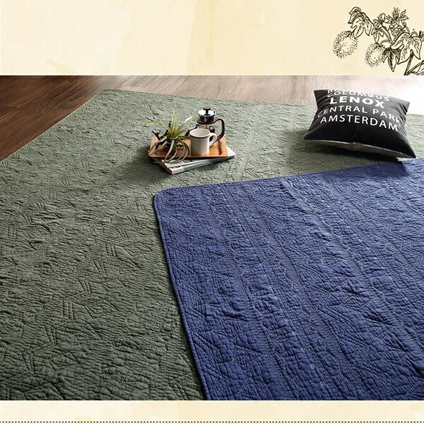 スーパSALE10倍＆4時間限定10％OFF ラグ ラグにもピッタリのサンドウォッシュキルトマルチカバー 185×240cm