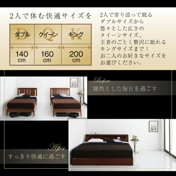 スーパSALE10倍＆4時間限定10％OFF 高級ウォルナット材ワイドサイズ収納ベッド  プレミアム国産ハードポケットコイルマットレス付き スリムタイプ キング レギュラー丈