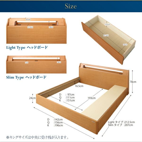 スーパSALE10倍＆4時間限定10％OFF 高級アルダー材ワイドサイズデザイン収納ベッド ボンネルコイルマットレス付き ライトタイプ ダブル