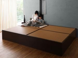 スーパSALE10倍＆4時間限定10％OFF MITAS寝具SELECT お客様組立 布団が収納できる・美草・小上がり畳連結ベッド ベッドフレームのみ ワイドK200