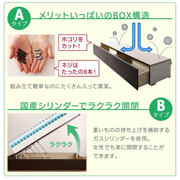 スーパSALE10倍＆4時間限定10％OFF お客様組立 コンパクトに壁付けできる国産ファミリー収納連結ベッド スタンダードボンネルコイルマットレス付き A+Bタイプ ワイドK240(SD×2)