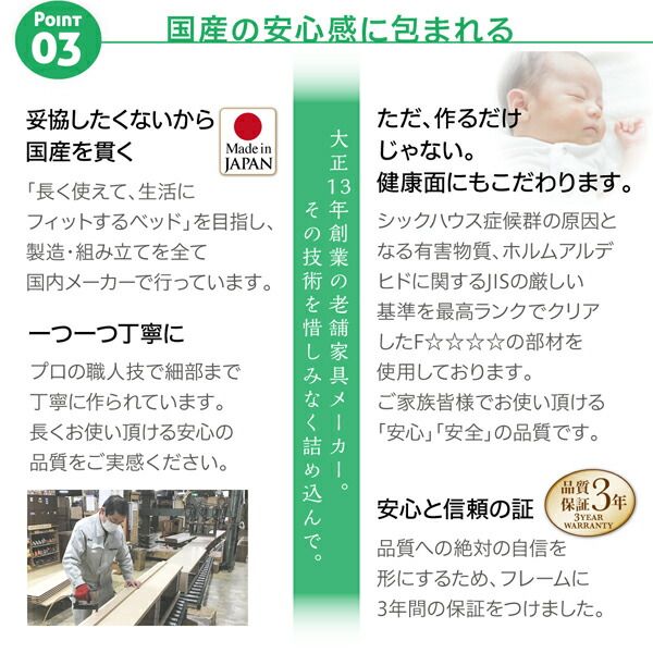 スーパSALE10倍＆4時間限定10％OFF お客様組立 コンパクトに壁付けできる国産ファミリー収納連結ベッド スタンダードボンネルコイルマットレス付き A+Bタイプ ワイドK240(SD×2)