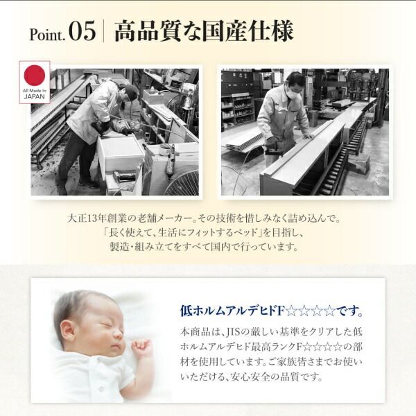スーパSALE10倍＆4時間限定10％OFF お客様組立 棚・コンセント付国産大型サイズ跳ね上げ収納ベッド ベッドフレームのみ 縦開き クイーン(SS×2)