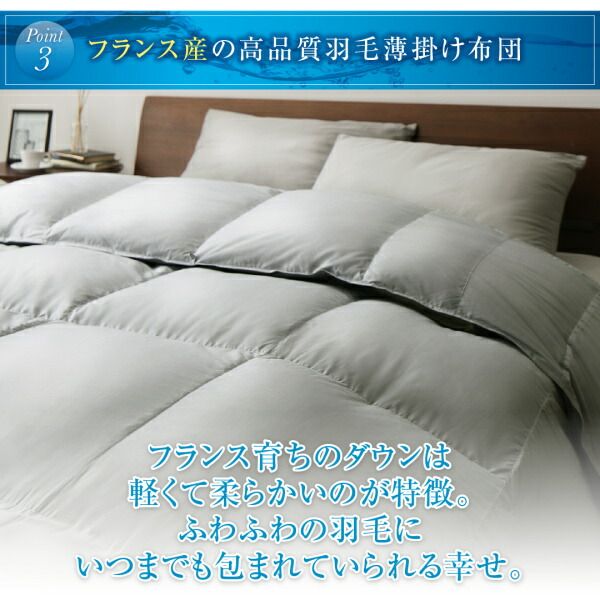 スーパSALE10倍＆4時間限定10％OFF MITAS寝具SELECT 羽根布団 洗濯機で洗える エクセルゴールドラベル フランス産ダウン90％ 羽毛薄掛け布団 セミダブル