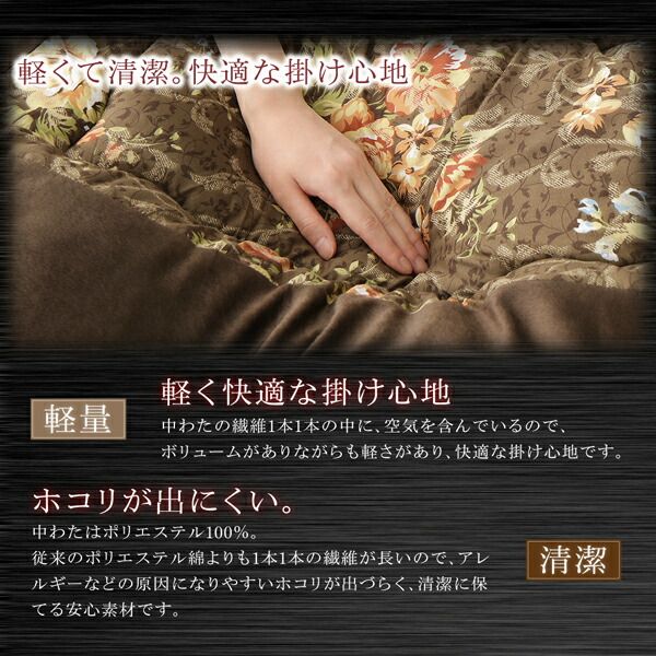 スーパSALE10倍＆4時間限定10％OFF こたつ こたつ布団 おしゃれ 国産 高級花柄ボリューム大判こたつ布団 こたつ用掛け布団単品 4尺長方形(80×120cm)天板対応