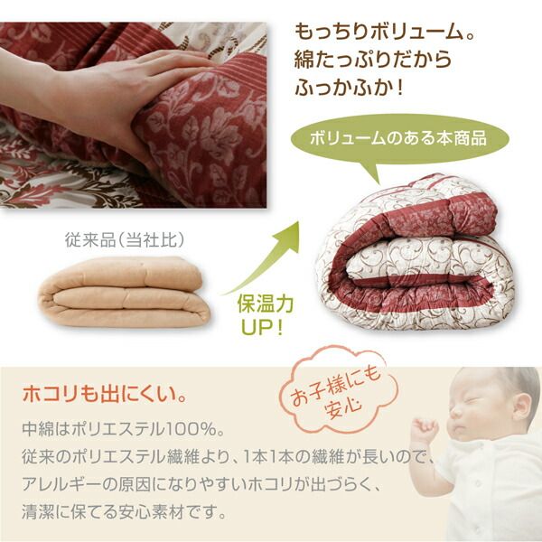 スーパSALE10倍＆4時間限定10％OFF こたつ布団 長く使える日本製 家族で囲める大判ボリュームこたつ布団 くつろぎ こたつ用掛け布団 6尺長方形(90×180cm)天板対応