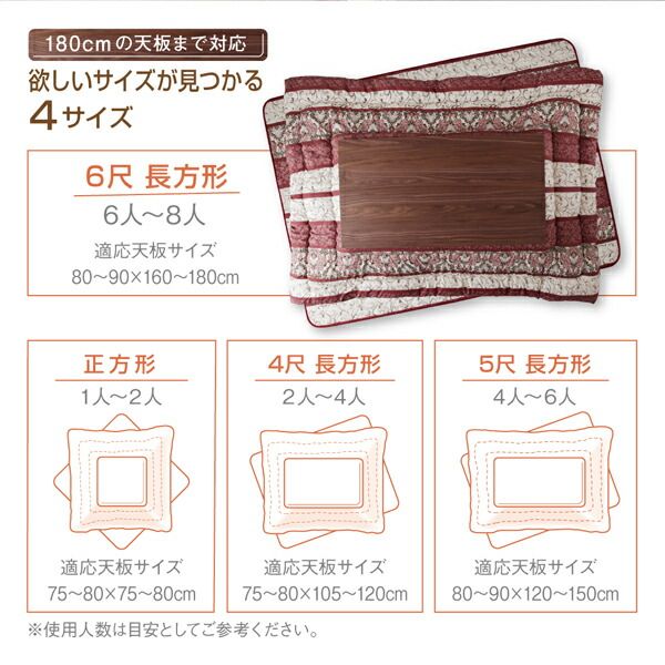 スーパSALE10倍＆4時間限定10％OFF こたつ布団 長く使える日本製 家族で囲める大判ボリュームこたつ布団 くつろぎ こたつ用掛け布団 6尺長方形(90×180cm)天板対応
