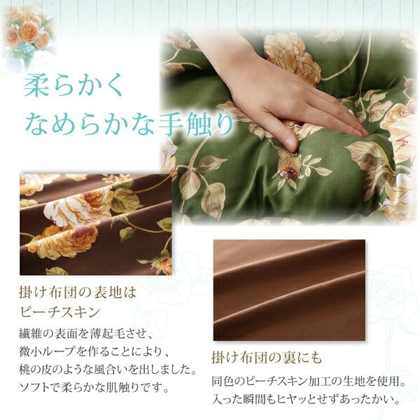 スーパSALE10倍＆4時間限定10％OFF こたつ布団セット ローズ柄国産ボリュームこたつ布団 掛布団&敷布団2点セット 正方形(80×80cm)天板対応
