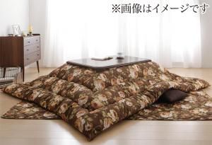 スーパSALE10倍＆4時間限定10％OFF こたつ布団セット ローズ柄国産ボリュームこたつ布団 掛布団&敷布団2点セット 4尺長方形(80×120cm)天板対応