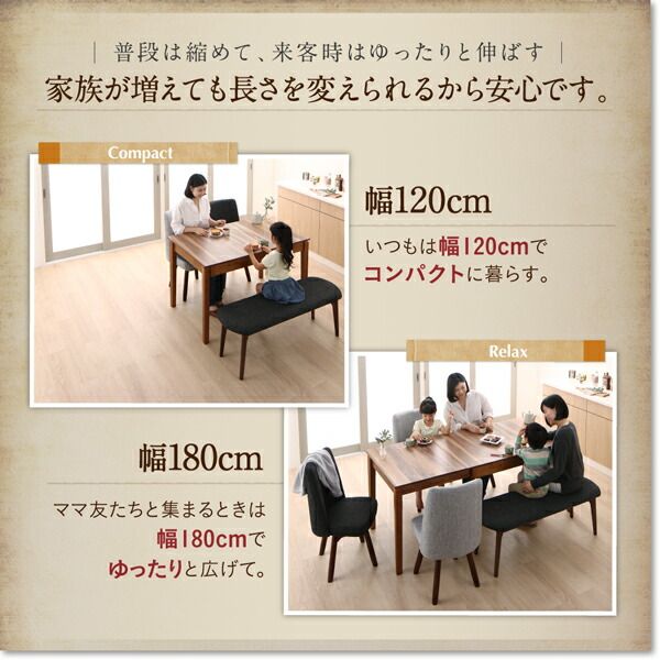 スーパSALE10倍＆4時間限定10％OFF ダイニングテーブル 伸縮 ウォールナット3段階伸縮ダイニングシリーズ テーブル単品 W120-180