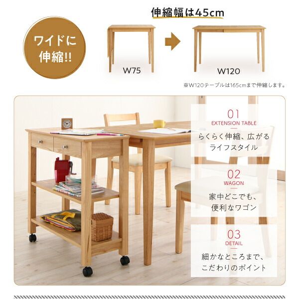 スーパSALE10倍＆4時間限定10％OFF ダイニングテーブル 伸縮 収納 コンパクト 伸縮式 北欧デザイン ダイニング ダイニングテーブル単品 W75-120
