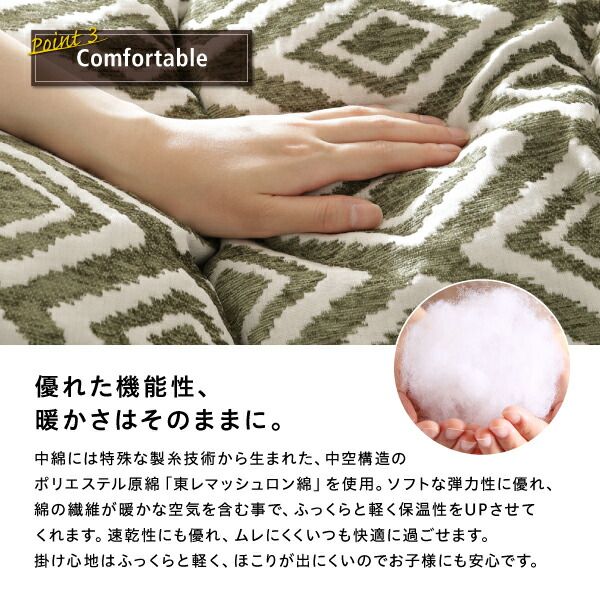 スーパSALE10倍＆4時間限定10％OFF こたつ こたつ布団 おしゃれ ヴィンテージ調 幾何柄織りこた布団 こたつ用掛け布団単品 4尺長方形(80×120cm)天板対応