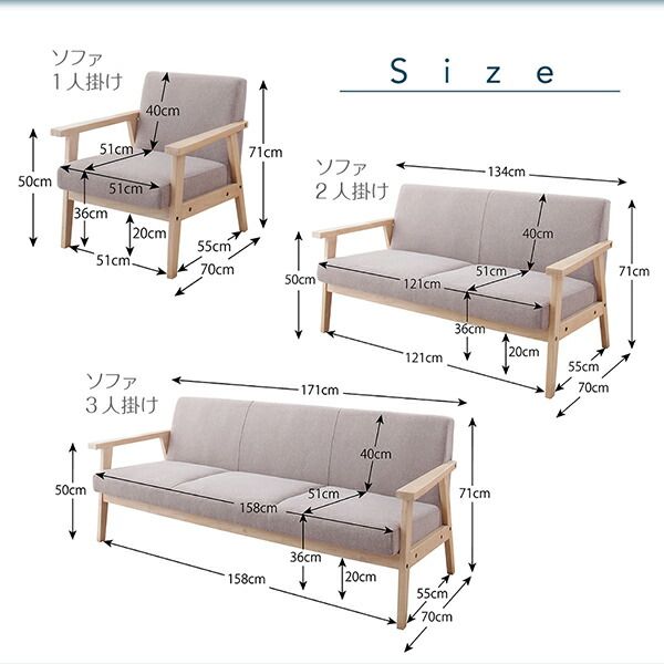 スーパSALE10倍＆4時間限定10％OFF 木肘デザインソファ 北欧モダンリビングファニチャーシリーズ 2点セット(ソファ+フラップチェスト) 3P