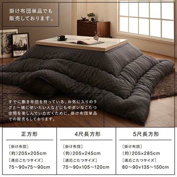 スーパSALE10倍＆4時間限定10％OFF こたつ布団セット ブロックチェック柄こたつ布団 掛布団&敷布団2点セット 正方形(75×75cm)天板対応