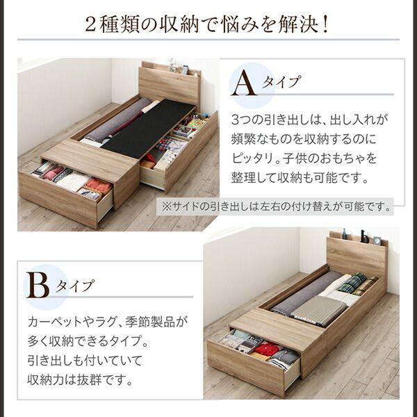 スーパSALE10倍＆4時間限定10％OFF ベッド 収納付きベッド マットレス付き 連結 シングルベッド  5人 4人 3人 キッズ ベビー 子供 ファミリー 収納家具 収納 収納付き マルチラススーパースプリングマットレス付 Aタイプ シングル