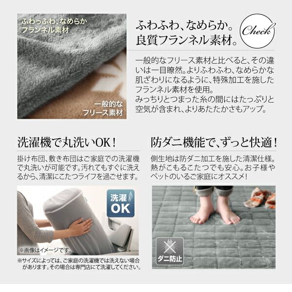 スーパSALE10倍＆4時間限定10％OFF こたつ布団セット 鏡面仕上げアーバンモダンデザインこたつ 掛布団&敷布団2点セット 長方形(75×105cm)天板対応