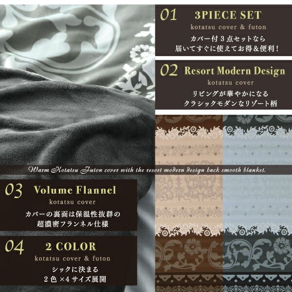 スーパSALE10倍＆4時間限定10％OFF こたつ こたつ布団 こたつ布団カバー おしゃれ 贅沢裏毛布付 リゾートモダン暖かこたつカバーシリーズ こたつ布団カバー単品(布団は別売) 正方形(75×75cm)天板対応