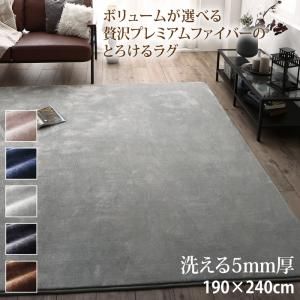 スーパSALE10倍＆4時間限定10％OFF ラグ ボリュームが選べる 贅沢プレミアムファイバーのとろけるラグ 洗える5mm厚ウレタン入りタイプ 190×240cm