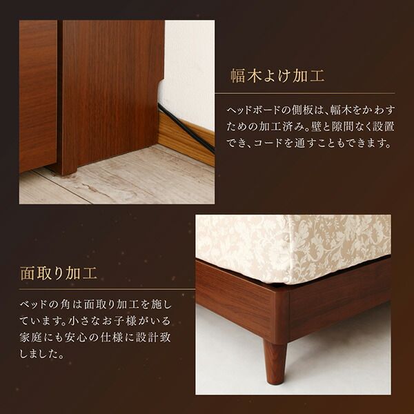 スーパSALE10倍＆4時間限定10％OFF 高級ウォルナット材ツインベッド ボンネルコイルマットレス付き ツイン（S+SD）