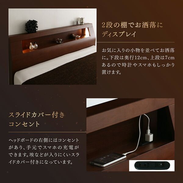 スーパSALE10倍＆4時間限定10％OFF 高級ウォルナット材ツインベッド ボンネルコイルマットレス付き ツイン（SD×2）