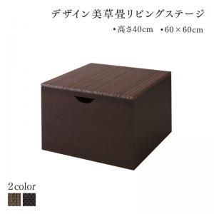 リビング収納 チェスト キャビネット タンス テレビ台 国産 収納付きデザイン美草畳リビングステージ 畳ボックス収納 60×60cm ハイタイプ