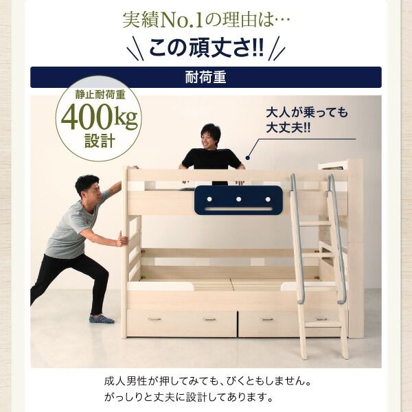 スーパSALE10倍＆4時間限定10％OFF MITAS寝具SELECT デザイン2段ベッド 薄型軽量ボンネルコイルマットレス付き シングル