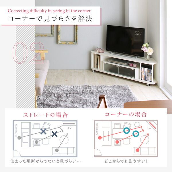 スーパSALE10倍＆4時間限定10％OFF リビング収納 チェスト キャビネット タンス テレビ台 キャスター付シンプルデザインコーナーテレビボード 幅79 高さ34.2 奥行29