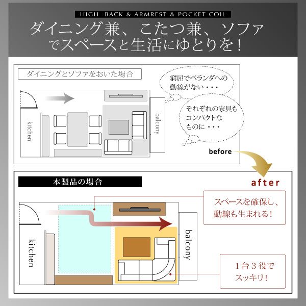 スーパSALE10倍＆4時間限定10％OFF ダイニングテーブル 高さ調節可能 肘付ハイバックこたつソファダイニングシリーズ ダイニングこたつテーブル単品 W105