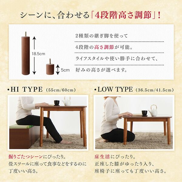 スーパSALE10倍＆4時間限定10％OFF こたつテーブル 収納付きユニット畳掘りごたつシリーズ こたつテーブル 長方形(75×105cm)