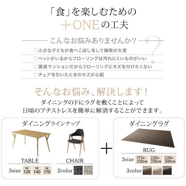 スーパSALE10倍＆4時間限定10％OFF ダイニングセット（テーブル&チェア ラグ） 北欧デザインダイニング 2人 4点セット(テーブル+チェア2脚＋ラグ) W120