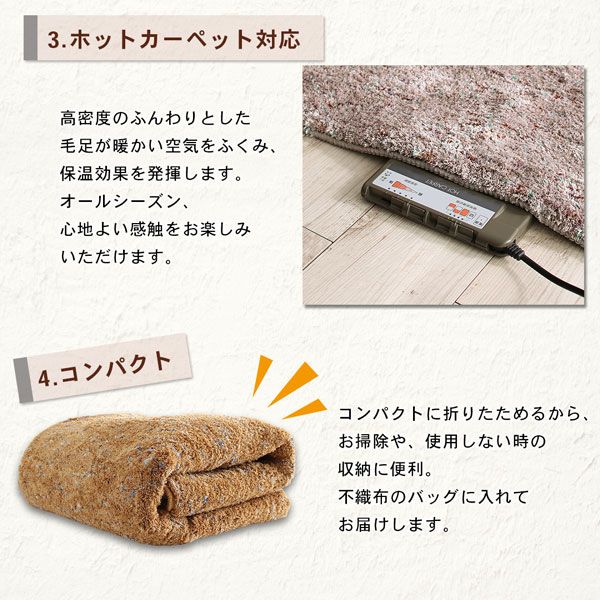 スーパSALE10倍＆4時間限定10％OFF ラグ ふわふわボリュームの洗えるミックスカラーシャギーラグ 200×250cm