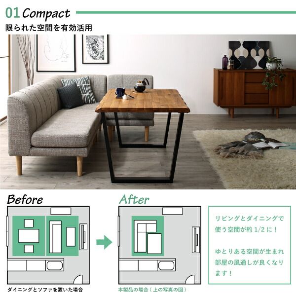 スーパSALE10倍＆4時間限定10％OFF ダイニングセット（テーブル&ソファ） 年中快適 北欧モダンデザイン リビングダイニングセット 3人 5点セット(テーブル+2Pソファ1脚+1Pソファ2脚+コーナーソファ1脚) W120