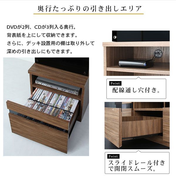 スーパSALE10倍＆4時間限定10％OFF ハイタイプテレビボードシリーズ  3点セット(テレビボード+キャビネット×2) 木扉