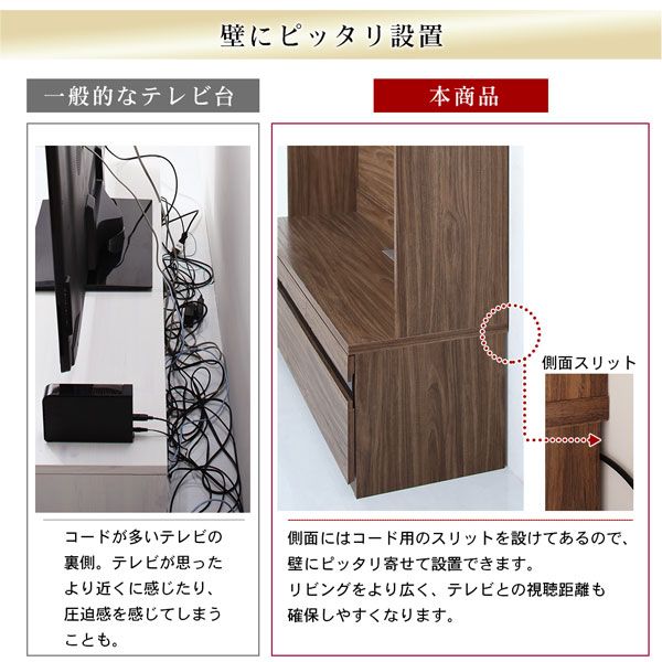 スーパSALE10倍＆4時間限定10％OFF ハイタイプテレビボードシリーズ  2点セット(テレビボード+キャビネット) 木扉