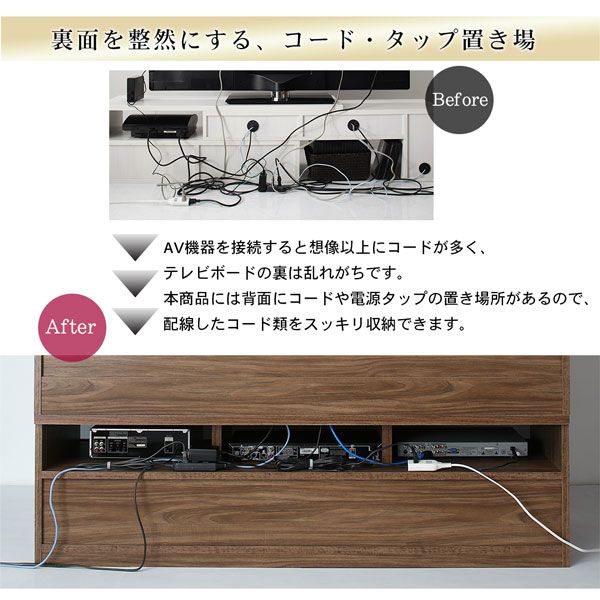 スーパSALE10倍＆4時間限定10％OFF ハイタイプテレビボードシリーズ  2点セット(テレビボード+キャビネット) 家電収納