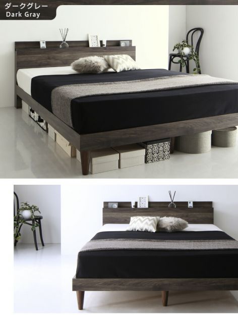 マラソン10倍中 ベッド すのこベッド シングル コンセント付 頑丈 すのこ 敷布団 シングルベッド 木製 宮付き 北欧 ベッドフレーム プレミアムボンネルコイルマットレス付き