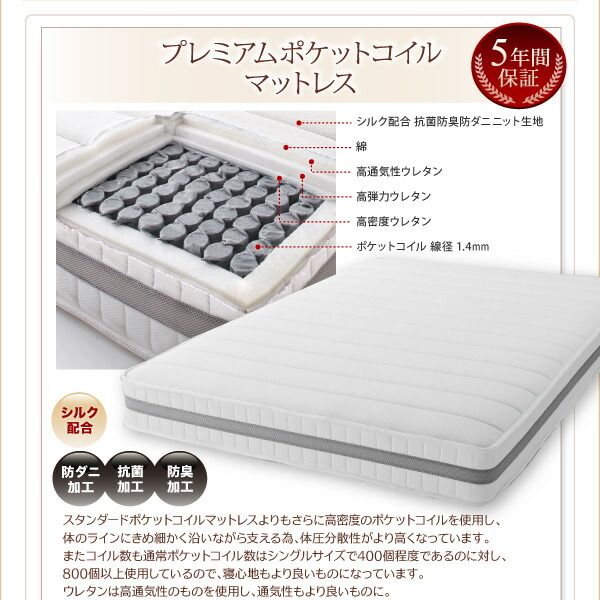 マラソン10倍中 すのこ構造 脚付きマットレス ハイクラスファミリーボトムベッド プレミアムボンネルコイルマットレス付き キング(SS+S)