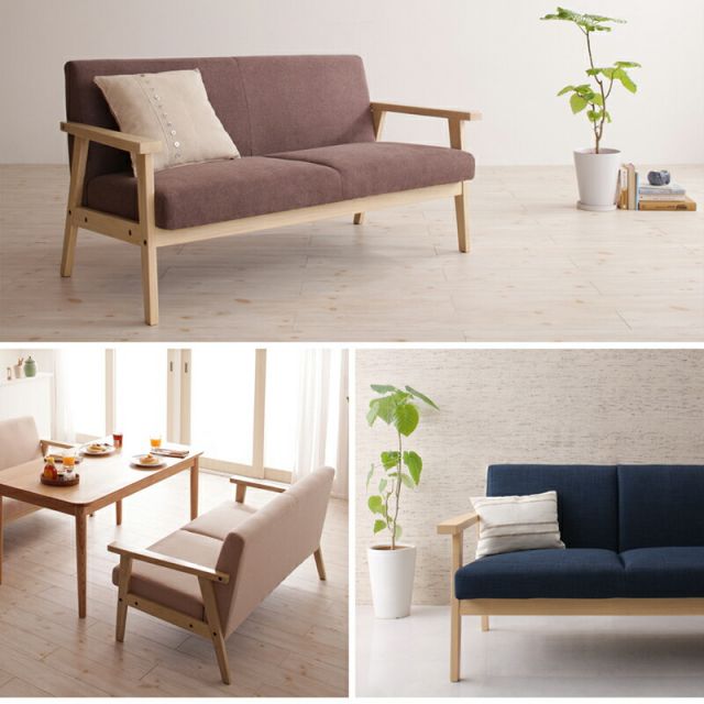 スーパSALE10倍＆4時間限定10％OFF 木肘デザインソファ ソファー 2.5人掛け 北欧 2P