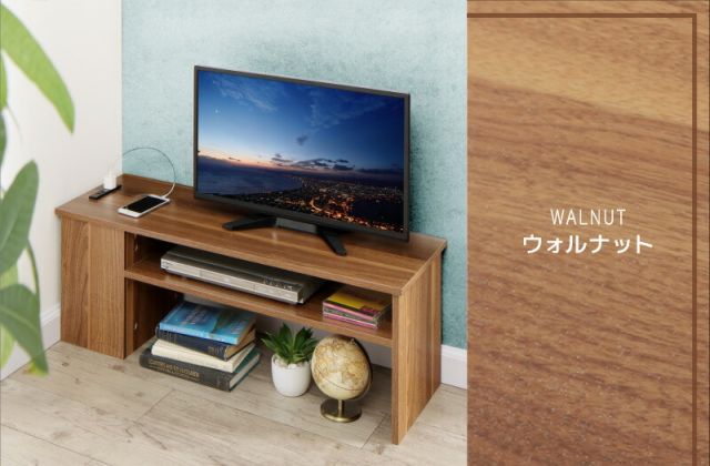 スーパSALE10倍＆4時間限定10％OFF テレビ台 90 90cm テレビボード 32型 収納ボックス 収納 2口コンセント付き コーナー ケーブル収納 隙間 スリム コンパクト 配線 整理 すっきり 木目 ウォールナット 白 黒