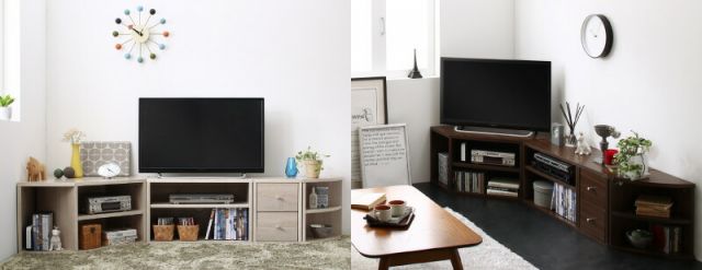 スーパSALE10倍＆4時間限定10％OFF テレビ台 ローボード コーナーテレビ台 コーナータイプTV台 32インチ 1人暮らし コーナー 収納 チェスト 引き出し４点セット
