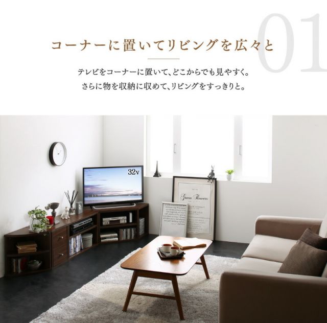 スーパSALE10倍＆4時間限定10％OFF テレビ台 ローボード コーナーテレビ台 コーナータイプTV台 32インチ 1人暮らし コーナー 収納 チェスト 引き出し４点セット