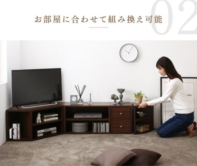 スーパSALE10倍＆4時間限定10％OFF テレビ台 ローボード コーナーテレビ台 コーナータイプTV台 32インチ 1人暮らし コーナー 収納 チェスト 引き出し４点セット