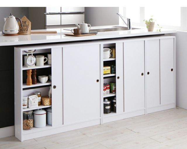 スーパSALE10倍＆4時間限定10％OFF 幅90 奥行21 スリム 本棚 引き戸収納 キャビネット 北欧 シェルフ 絵本棚 薄型 モダン 大容量 棚 木製 ウッドラック 収納 ラック チェスト カウンター下収納 キッチン収納