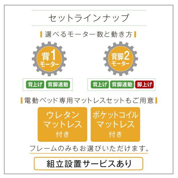 お客様組立 棚・照明・コンセント・引出し収納付き電動ベッド ベッドフレームのみ 2モーター シングル