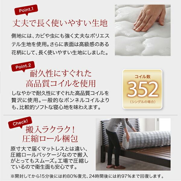 マラソン10倍中 布団のように使える 棚 コンセント付き フロア ロー ベッド レギュラーボンネルコイルマットレス付き セミダブル